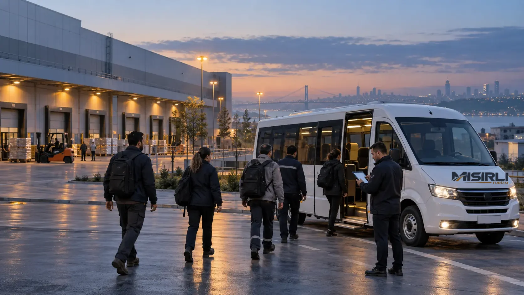 İstanbul'da lojistik tesisi çalışanları için planlanan personel servisi